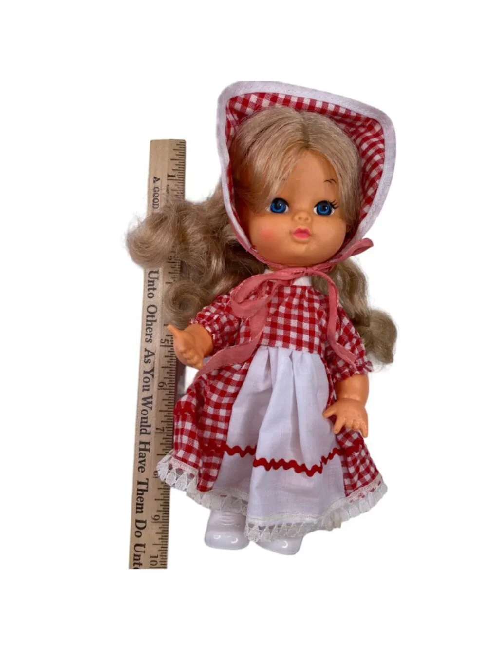 Vintage 70s Kelloggs Advertising Doll Sweetheart of the Corn Farm 9.5" Red Dress - Picture 12 of 12
